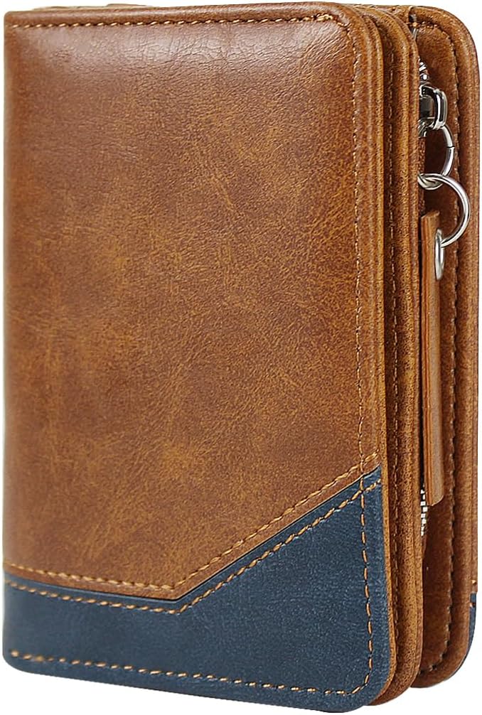 Vintage Brown Patchwork Long Zipper Wallet – Men’s Retro Multi-Functional Card & Coin Holder
