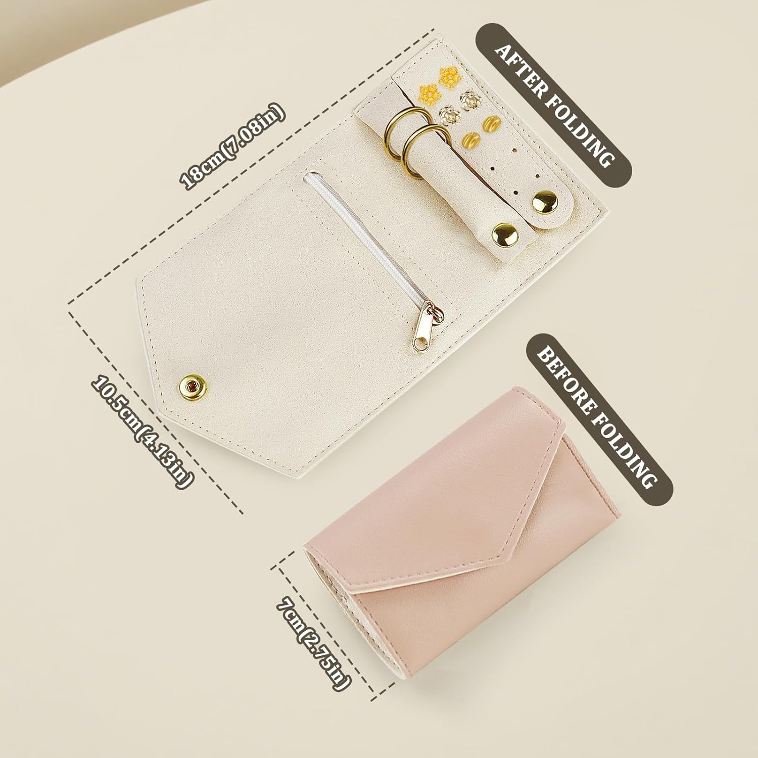 Portable Jewelry Organizer Case – Travel Jewelry Storage Pouch for Earrings, Rings, and Necklaces, Compact and Lightweight