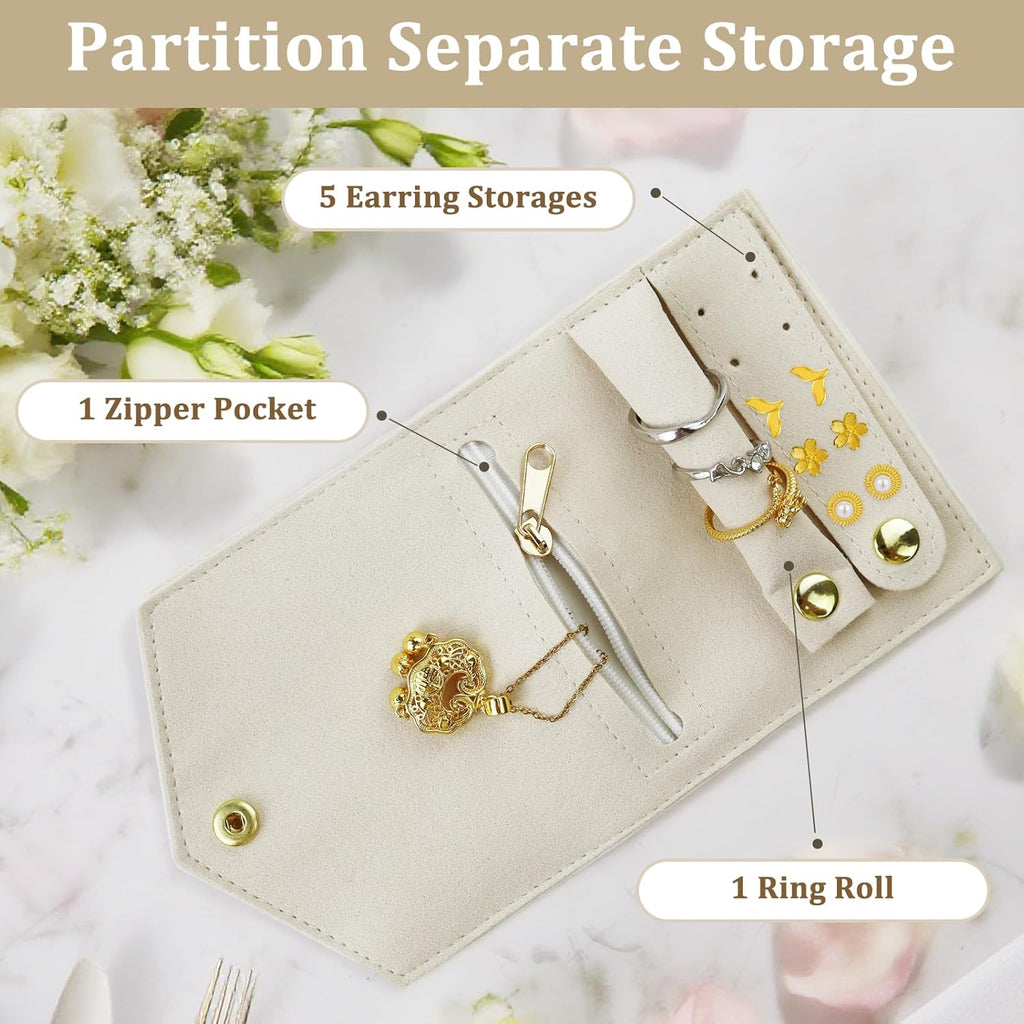 Portable Jewelry Organizer – Multi-functional Travel Folding Case for Rings, Earrings, and Necklaces
