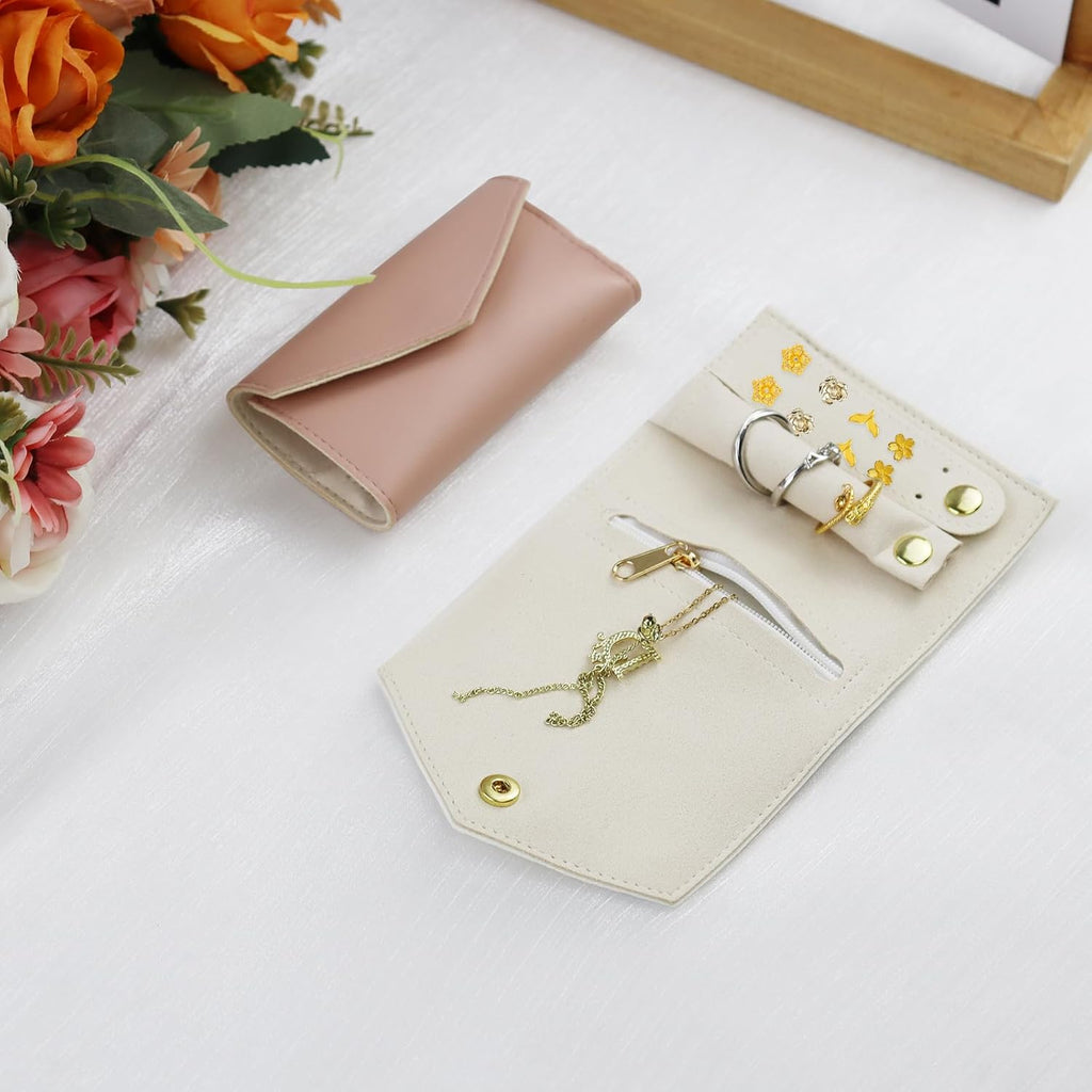 Portable Jewelry Organizer Case – Travel Jewelry Storage Pouch for Earrings, Rings, and Necklaces, Compact and Lightweight