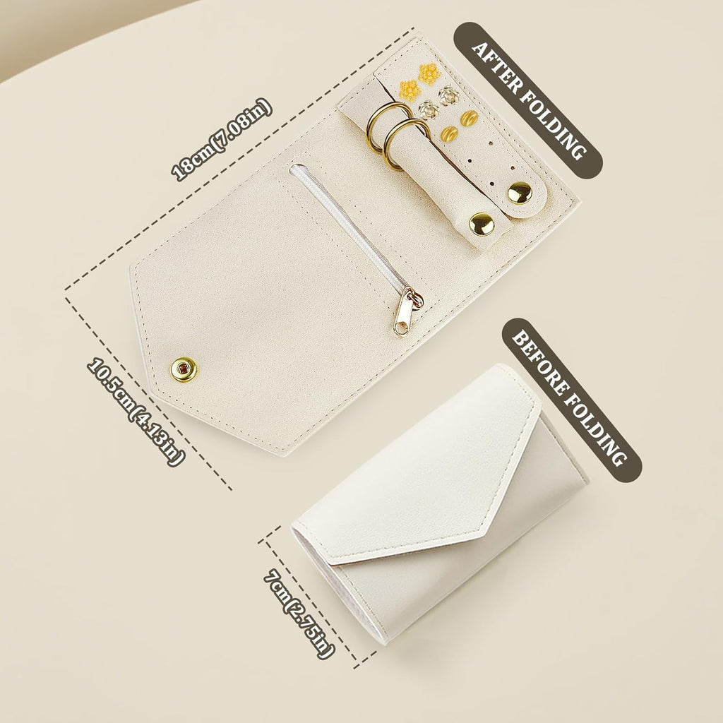 Portable Jewelry Organizer – Multi-functional Travel Folding Case for Rings, Earrings, and Necklaces