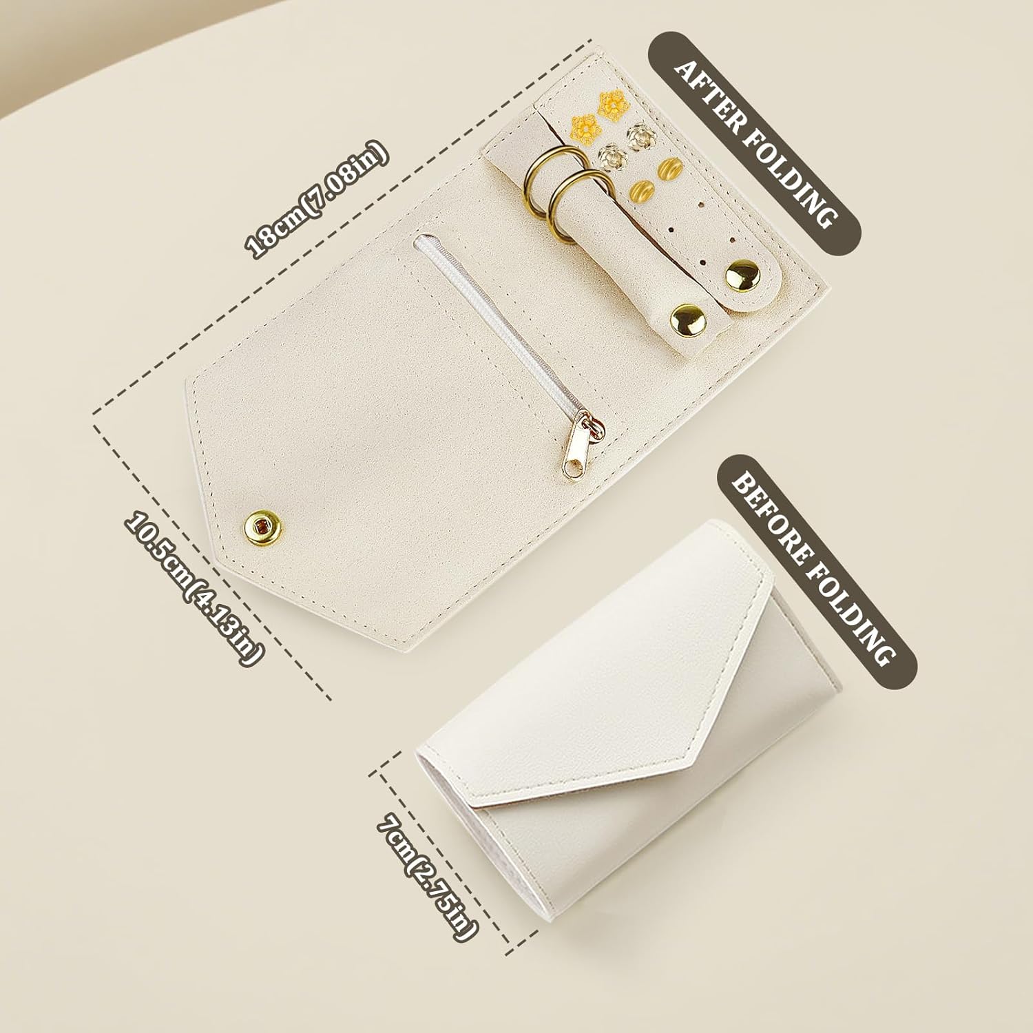 Portable Jewelry Organizer – Multi-functional Travel Folding Case for Rings, Earrings, and Necklaces
